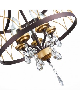 SL789.423.05 Люстра подвесная ST-Luce Темный кофе, Золото/Темный кофе, Золото, Прозрачный E14 5*60W GRASSО-foto10