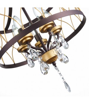 SL789.423.05 Люстра подвесная ST-Luce Темный кофе, Золото/Темный кофе, Золото, Прозрачный E14 5*60W GRASSО-foto10