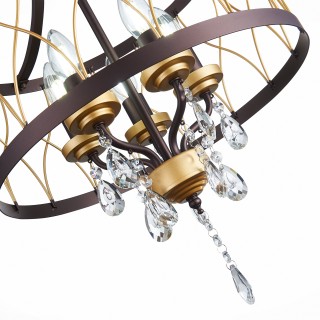 SL789.423.05 Люстра подвесная ST-Luce Темный кофе, Золото/Темный кофе, Золото, Прозрачный E14 5*60W GRASSО-foto10