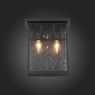 SL079.401.02 Светильник уличный настенный ST-Luce Темный кофе/Прозрачное кракелированное стекло E14 2*60W GLAZGO-foto5