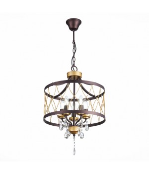 SL789.423.05 Люстра подвесная ST-Luce Темный кофе, Золото/Темный кофе, Золото, Прозрачный E14 5*60W GRASSО-foto11