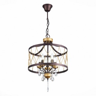 SL789.423.05 Люстра подвесная ST-Luce Темный кофе, Золото/Темный кофе, Золото, Прозрачный E14 5*60W GRASSО-foto11