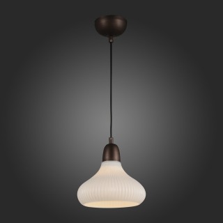 SL712.883.01 Светильник подвесной ST-Luce Темный кофе/Белый E27 1*60W GENIO-foto3