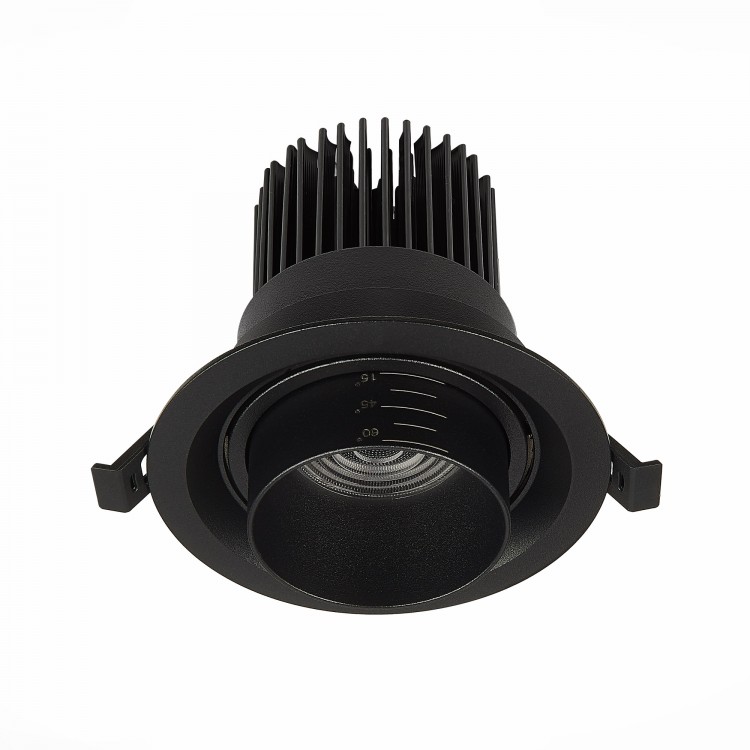 ST701.438.12 Св-к встр. Zoom Черный LED 1*12W 3000K 960Lm Ra90 15°-60° IP20 D115xH95 170-240V ST701