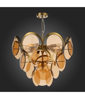 SL1161.333.09 Люстра подвесная ST-Luce Латунь/Янтарный E14 9*60W FAZIA-foto6