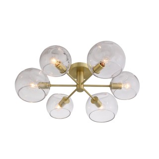 SL434.202.06 Люстра потолочная ST-Luce Латунь/Прозрачный E14 6*40W CALMARE-foto2