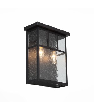 SL079.401.02 Светильник уличный настенный ST-Luce Темный кофе/Прозрачное кракелированное стекло E14 2*60W GLAZGO-foto2