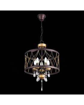 SL789.423.05 Люстра подвесная ST-Luce Темный кофе, Золото/Темный кофе, Золото, Прозрачный E14 5*60W GRASSО-foto7
