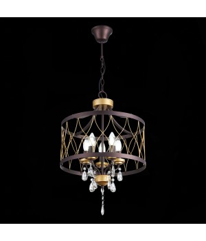 SL789.423.05 Люстра подвесная ST-Luce Темный кофе, Золото/Темный кофе, Золото, Прозрачный E14 5*60W GRASSО-foto7