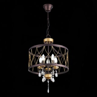 SL789.423.05 Люстра подвесная ST-Luce Темный кофе, Золото/Темный кофе, Золото, Прозрачный E14 5*60W GRASSО-foto7