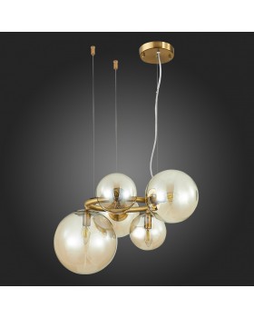 SL1162.303.05 Люстра подвесная ST-Luce Латунь/Коньячный E14 5*40W GORIZIA-foto9