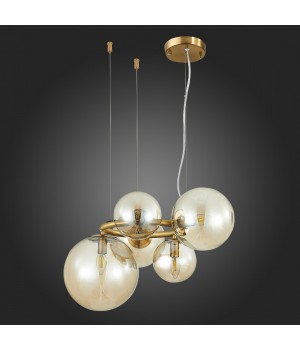 SL1162.303.05 Люстра подвесная ST-Luce Латунь/Коньячный E14 5*40W GORIZIA-foto9