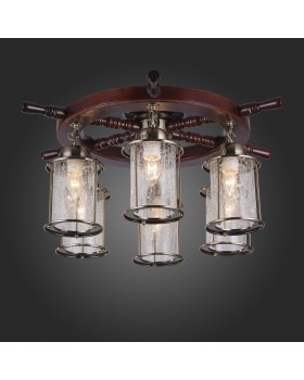 SL150.302.06 Люстра потолочная ST-Luce Белый, Коричневый/Прозрачный с эфектом трещин E27 6*40W VOLANTINO-foto3