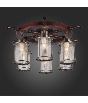 SL150.302.06 Люстра потолочная ST-Luce Белый, Коричневый/Прозрачный с эфектом трещин E27 6*40W VOLANTINO-foto3