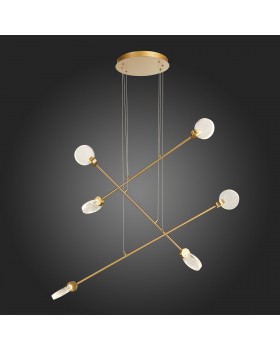 SL6104.203.06 Светильник подвесной ST-Luce Золотистый/Прозрачный,С пузырьками воздуха LED 6*3W 3000K Montecelio-foto5