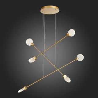 SL6104.203.06 Светильник подвесной ST-Luce Золотистый/Прозрачный,С пузырьками воздуха LED 6*3W 3000K Montecelio-foto5