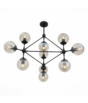 SL549.403.10 Люстра подвесная ST-Luce Черный/Янтарный E27 10*40W STAMPO-foto3