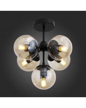 SL549.402.05 Люстра потолочная ST-Luce Черный/Дымчатый E27 5*60W STAMPO-foto5