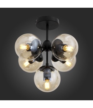 SL549.402.05 Люстра потолочная ST-Luce Черный/Дымчатый E27 5*60W STAMPO-foto5