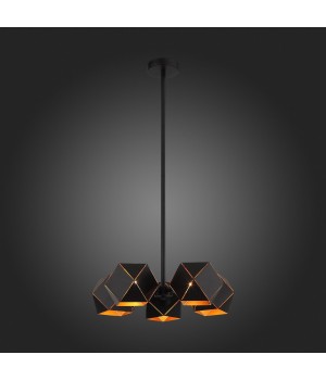 SL258.402.05 Люстра потолочная ST-Luce Черный/Черный, Золото E14 5*40W ENIGMA-foto5