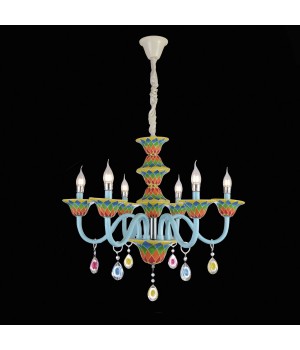 SL674.783.06 Люстра подвесная ST-Luce Разноцветный/Разноцветный E14 6*40W ORNATO-foto5