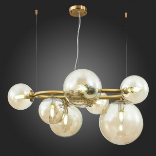 SL1162.303.07 Люстра подвесная ST-Luce Латунь/Коньячный E14 7*40W GORIZIA-foto8