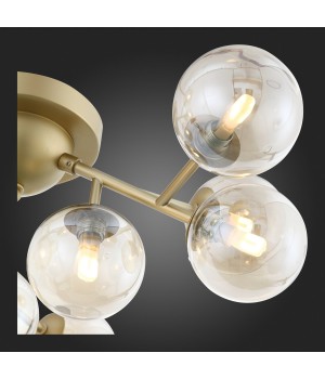 SL438.202.12 Люстра потолочная ST-Luce Золотистый/Коньячный G9 12*5W PALLЕRE-foto9