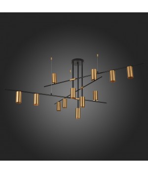 SL1206.402.12 Светильник потолочный ST-Luce Черный/Латунь GU10 12*7W SORMANO-foto4