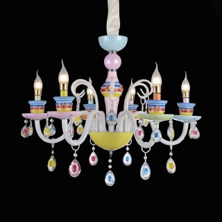 SL673.783.06 Люстра подвесная ST-Luce Разноцветный/Разноцветный E14 6*40W ORNATO-foto4