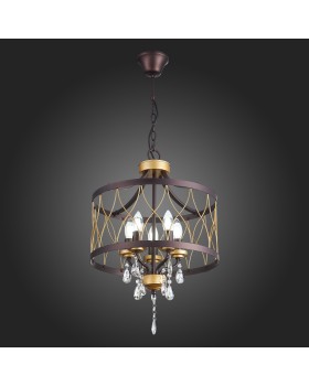 SL789.423.05 Люстра подвесная ST-Luce Темный кофе, Золото/Темный кофе, Золото, Прозрачный E14 5*60W GRASSО-foto3