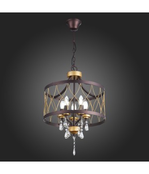 SL789.423.05 Люстра подвесная ST-Luce Темный кофе, Золото/Темный кофе, Золото, Прозрачный E14 5*60W GRASSО-foto3