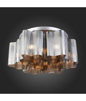 SL117.702.06 Люстра потолочная ST-Luce Серебристый/Дымчатый E27 6*60W ONDE-foto7