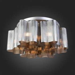 SL117.702.06 Люстра потолочная ST-Luce Серебристый/Дымчатый E27 6*60W ONDE-foto7