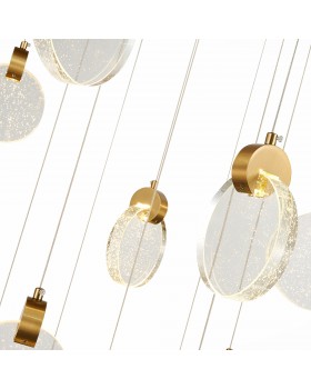 SL6104.203.16 Светильник подвесной ST-Luce Золотистый/Прозрачный,С пузырьками воздуха LED 16*3W 3000K Montecelio-foto3