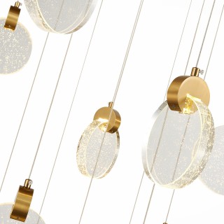 SL6104.203.16 Светильник подвесной ST-Luce Золотистый/Прозрачный,С пузырьками воздуха LED 16*3W 3000K Montecelio-foto3