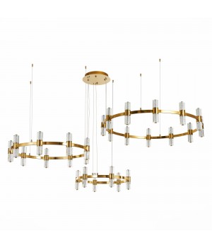 SL6007.203.54 Люстра подвесная ST-Luce Латунь/Прозрачный LED 54*2,5W 4000K GEMINA-foto2