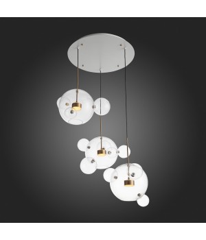 SL1133.203.03 Светильник подвесной ST-Luce Белый,Латунь/Прозрачный LED 3*14W 3000K (из 4-х коробок) BOPONE-foto5