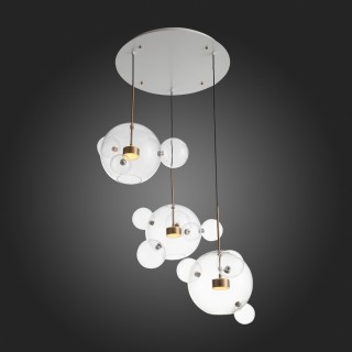 SL1133.203.03 Светильник подвесной ST-Luce Белый,Латунь/Прозрачный LED 3*14W 3000K  (из 4-х коробок) BOPONE-foto5