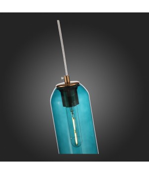 SL1145.383.01 Светильник подвесной ST-Luce Латунь/Голубой E27 1*60W CALLANA-foto9