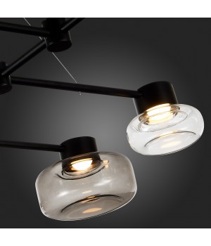 SL6005.403.08 Светильник подвесной ST-Luce Черный/Дымчатый, Прозрачный LED 8*3W 3000K Vallo-foto15