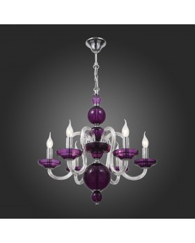 SL757.803.06 Люстра подвесная ST-Luce Хром, Пурпурный/Пурпурный E14 6*40W NINFA-foto5