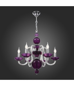 SL757.803.06 Люстра подвесная ST-Luce Хром, Пурпурный/Пурпурный E14 6*40W NINFA-foto5