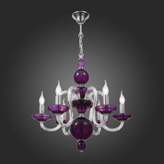 SL757.803.06 Люстра подвесная ST-Luce Хром, Пурпурный/Пурпурный E14 6*40W NINFA-foto5