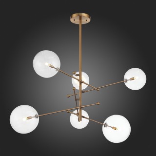 SL1205.303.06 Светильник подвесной ST-Luce Латунь/Прозрачный G9 6*5W SANDRO-foto4