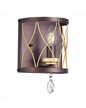 SL789.421.01 Бра ST-Luce Темный кофе, Золото/Темный кофе, Золото, Прозрачный E14 1*60W GRASSО-foto2