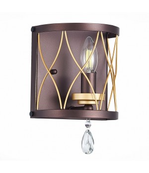 SL789.421.01 Бра ST-Luce Темный кофе, Золото/Темный кофе, Золото, Прозрачный E14 1*60W GRASSО-foto2