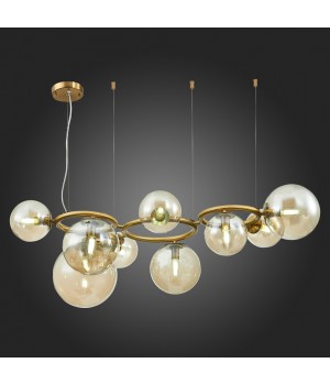 SL1162.303.09 Люстра подвесная ST-Luce Латунь/Коньячный E14 9*40W GORIZIA-foto5