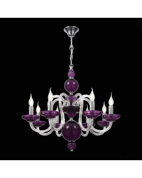 SL757.803.08 Люстра подвесная ST-Luce Хром, Пурпурный/Пурпурный E14 8*40W NINFA-foto3