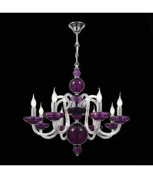 SL757.803.08 Люстра подвесная ST-Luce Хром, Пурпурный/Пурпурный E14 8*40W NINFA-foto3