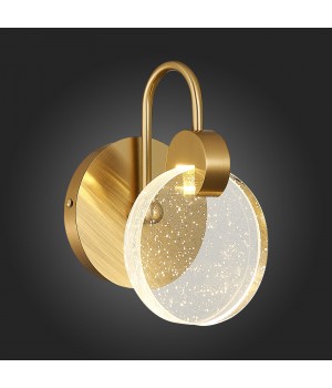 SL6104.201.01 Бра ST-Luce Золотистый/Прозрачный,С пузырьками воздуха LED 1*3W 3000K Montecelio-foto4